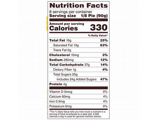 Mocha cream pie nutrition facts