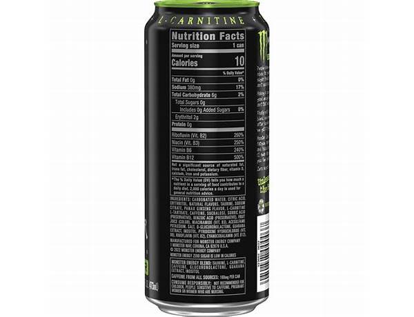 Monster energy the doctor nutrition facts