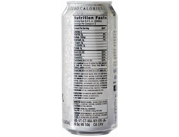 Monster zero ultra ingredients