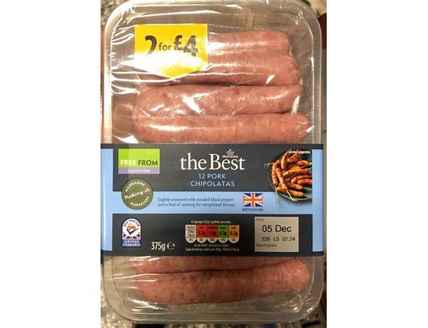 Morrisons the best old english chipolatas food facts