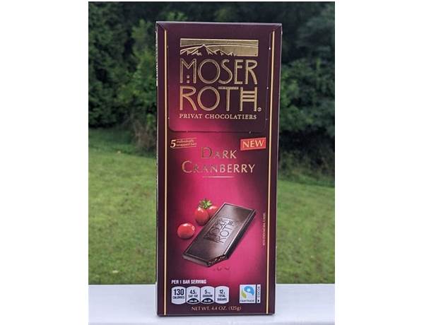 Moser roth dark cranberry bars food facts