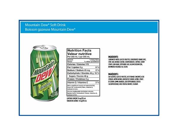 Mountain dew food facts