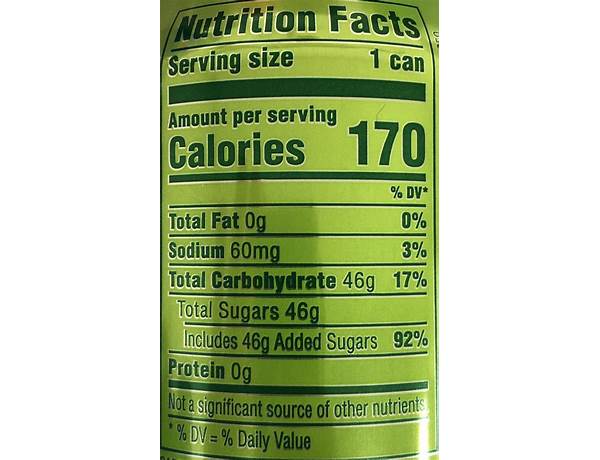Mtn dew food facts