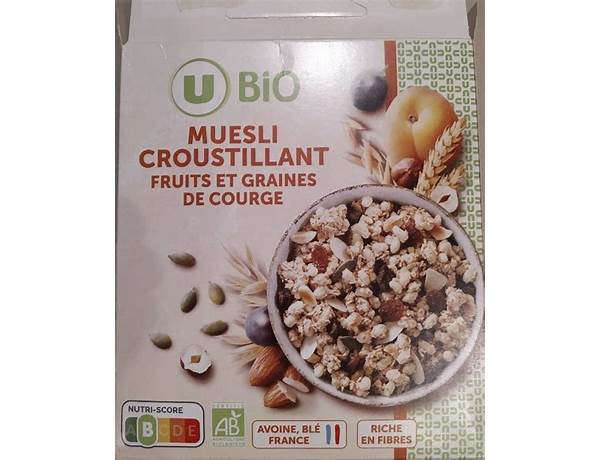 Muesli croustillant aux fruits et graines food facts