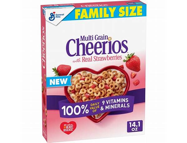 Multi grain cherios with real strawberries food facts