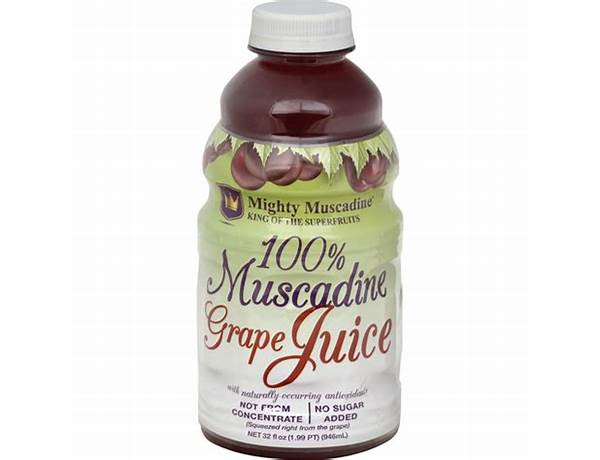 Muscadine grape juice ingredients
