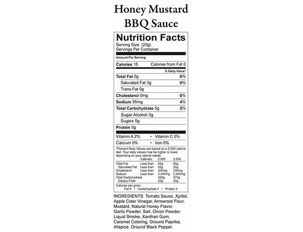 Mustard bbq food facts