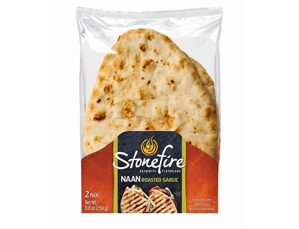 Naan roasted garlic authentic flatbreads food facts