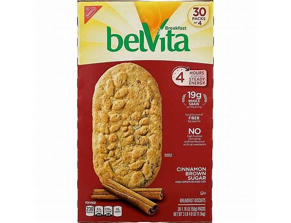 Nabisco belvita cookies cinnamon brown sugar 1x1.76 oz food facts