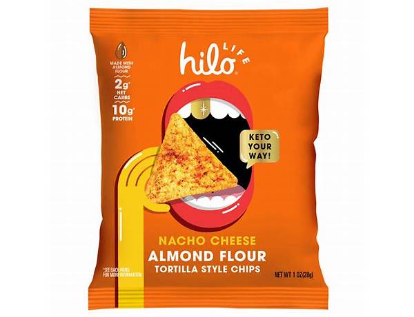 Nacho cheese almond flour tortilla style chips food facts