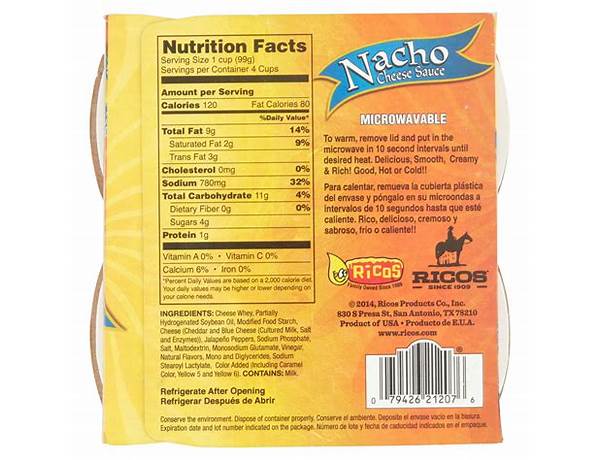 Nacho cheese food facts