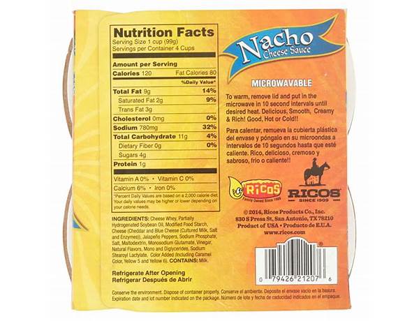 Nacho cheese nutrition facts