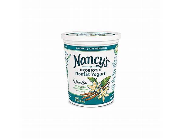Nancy's, nonfat yogurt, vanilla food facts