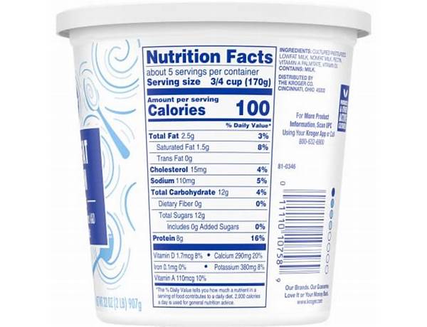 Nancy's, organic plain lowfat yogurt nutrition facts