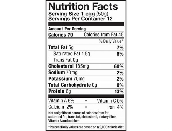 Natural cage free grade a large brown eggs nutrition facts