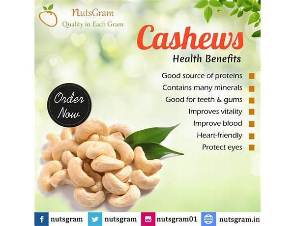 Natural cashews food facts