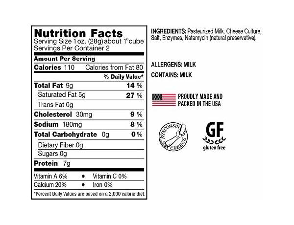 Natural cheese curds nutrition facts