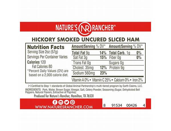 Natural hickory smoked ham food facts