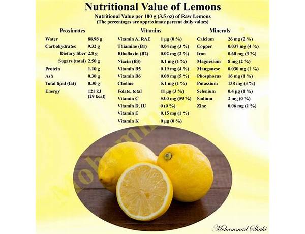 Natural preserved lemons nutrition facts