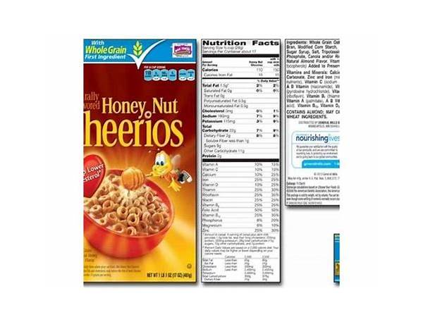 Naturally flavor honey nut cheerios food facts