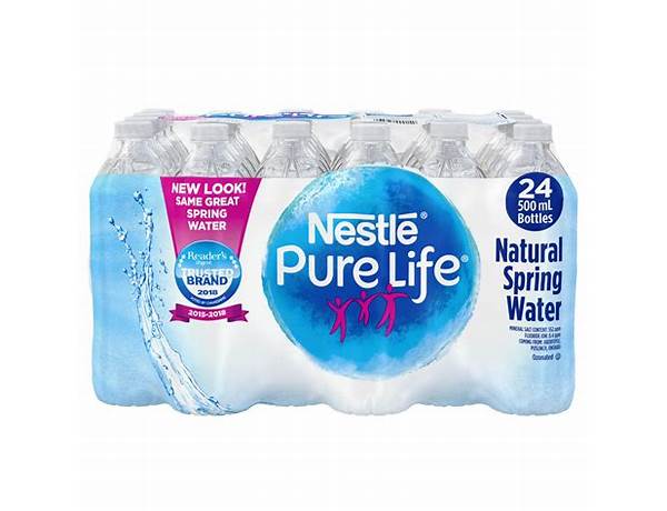 Naturally pure spring water ingredients
