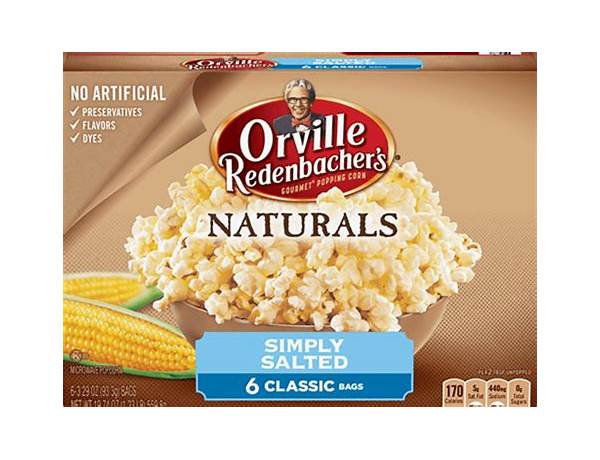 Naturals simply salted microwave popcorn food facts