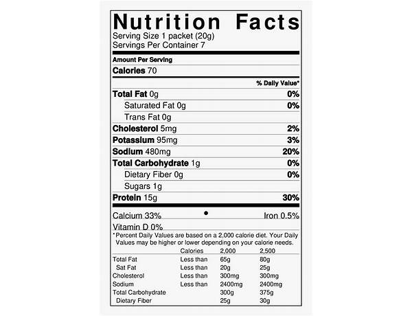 Nature chips nutrition facts