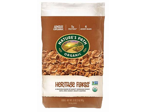 Nature s path heritage flakes whole grains cereal food facts