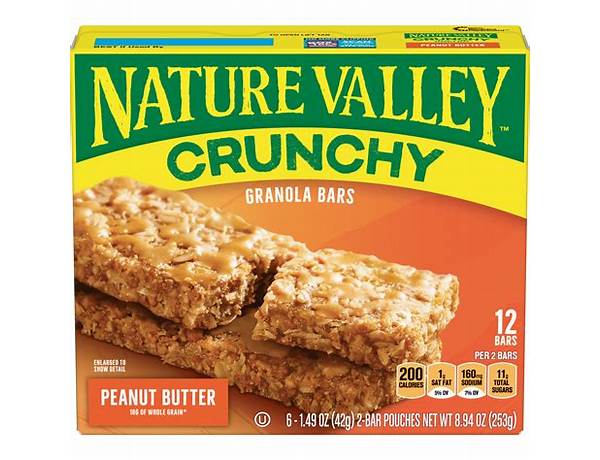 Nature valley crunchy granola bars peanut butter food facts