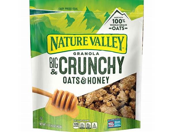 Nature valley oats 'n honey granola crunch food facts