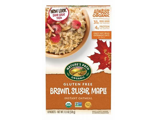 Natures path cereal hot gluten free brown sugar maple food facts