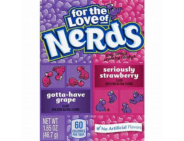 Nerds, tiny tangy crunchy candy, seriously strawberry, gotta-have grape food facts