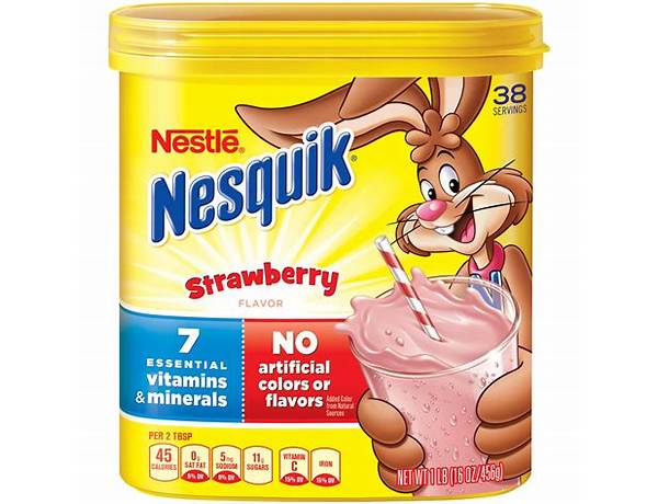 Nesquick flavored powder strawberry ingredients