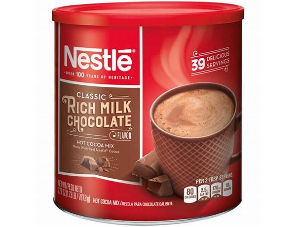 Nestle granulated hot chocolate drink mix food facts