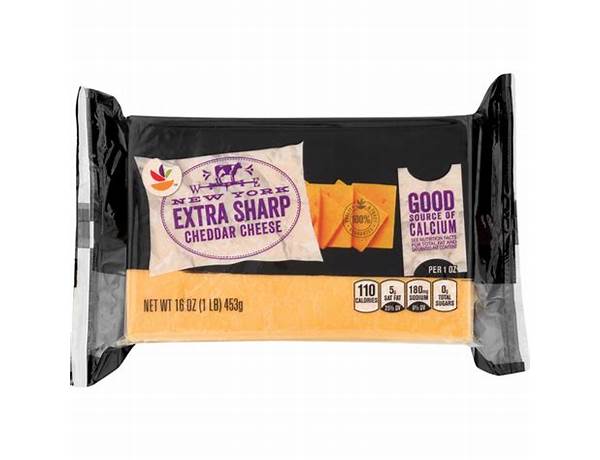 New york extra sharp yellow cheddar cheese food facts