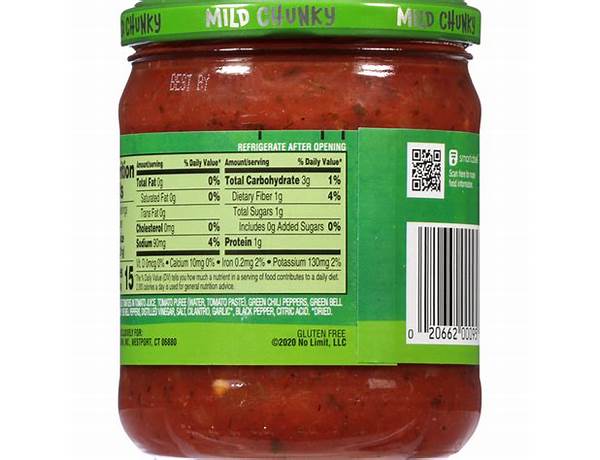 Newman's own chunky mild salsa nutrition facts