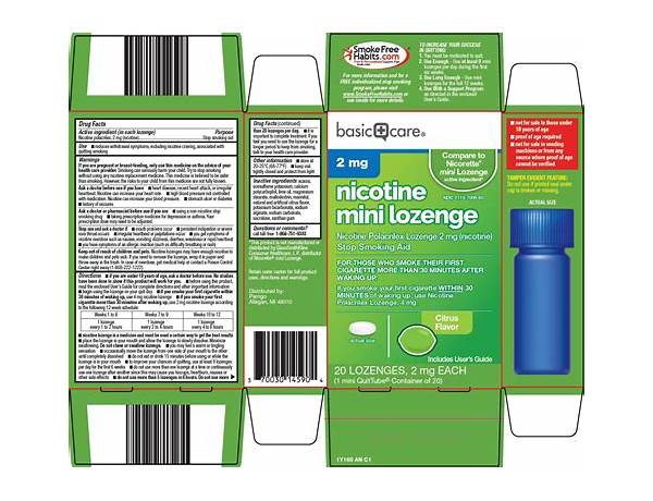Nicotine lozenges nutrition facts