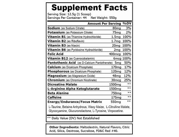 Nitric oxide booster nutrition facts