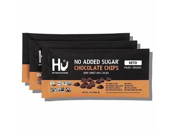 No added sugar chocolate chips food facts