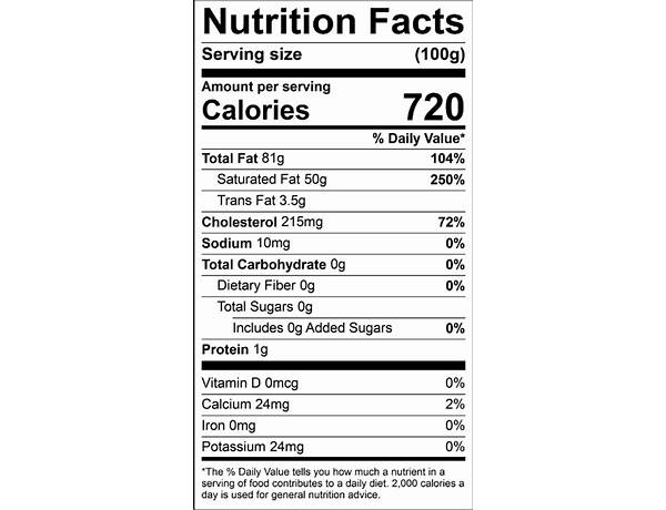 No mo nutrition facts