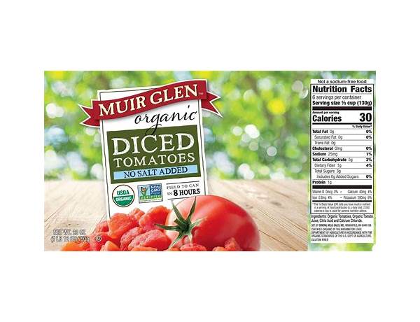 No salt added diced tomatoes food facts