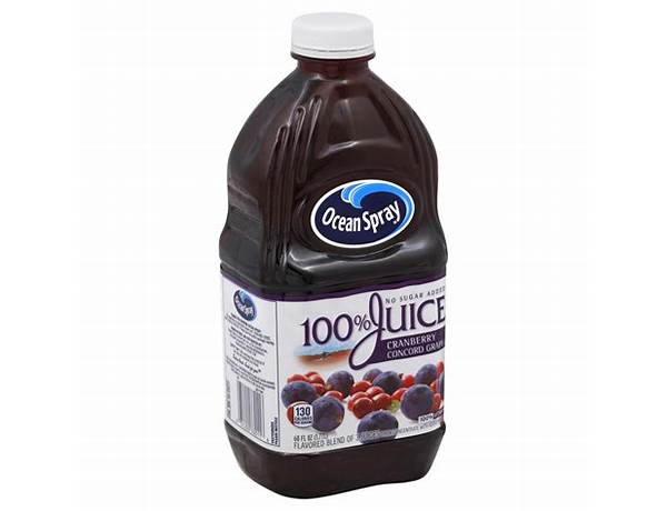 No sugar added cranberry concord grape juice food facts