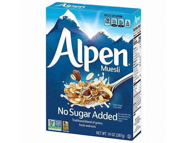No sugar added muesli cereal food facts