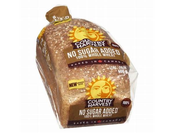 No sugar added white bread with whole grains food facts