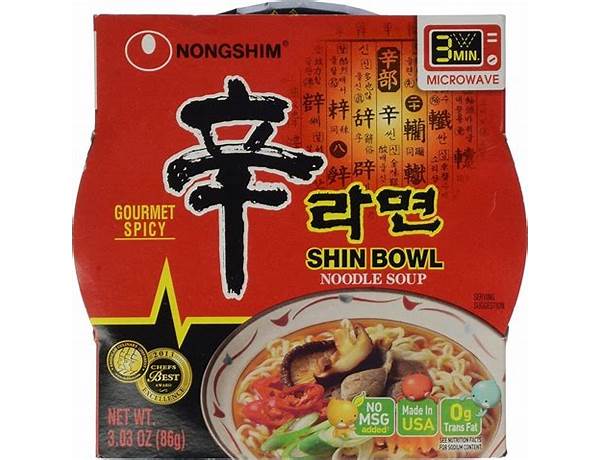 Nongshim shin bowl noodle gourmet spicy picante food facts