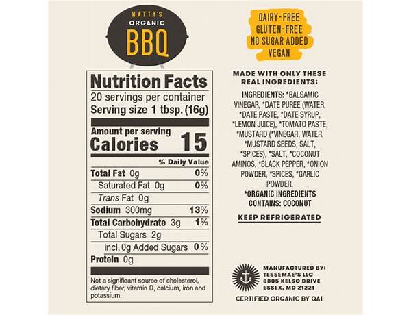 Not just bbq nutrition facts