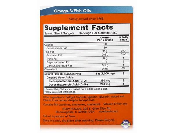 Now omega-3 fish oil concentrate - food facts