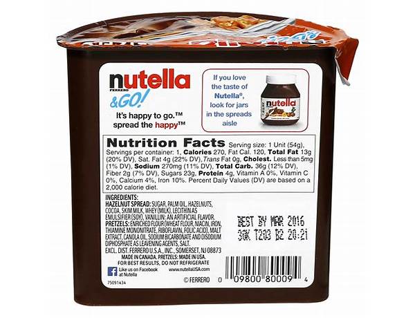 Nutella biscuits food facts