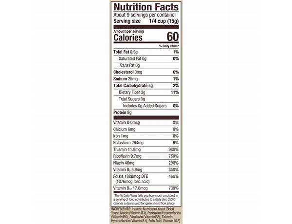 Nutritional yeast nutrition facts