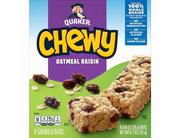 Oatmeal raisin granola bar, oatmeal raisin ingredients